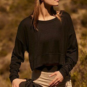 Free People FP Movement Set The Pace Layer Long Sleeve Crop Top
